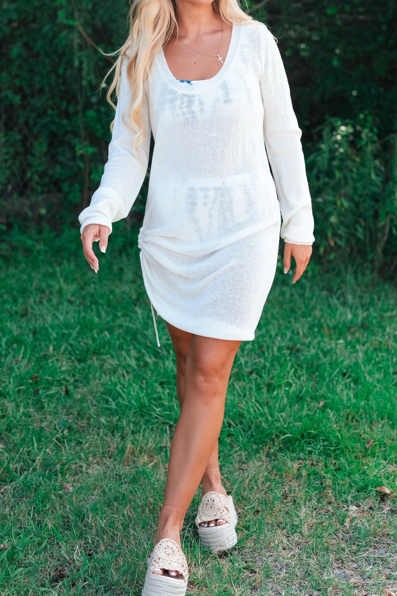 Be Free Knit Tunic Dress (Ivory)