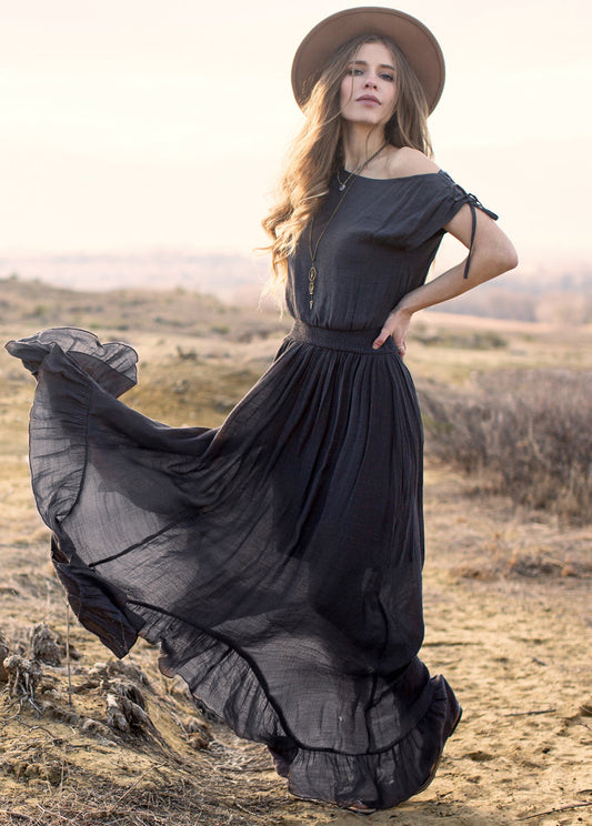 Gia Dress in Charcoal