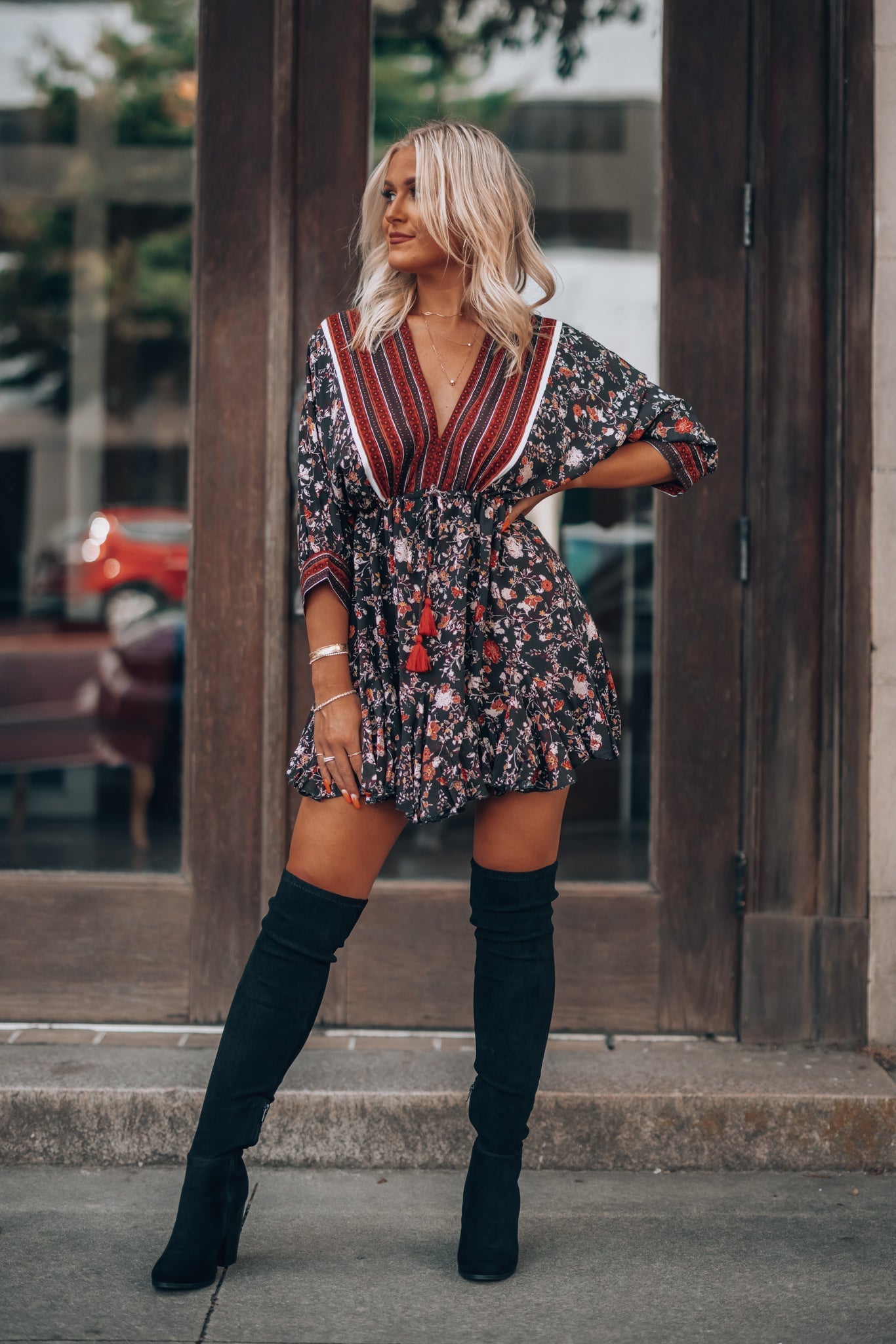 Kiss And Tell Ruffle Mini Dress