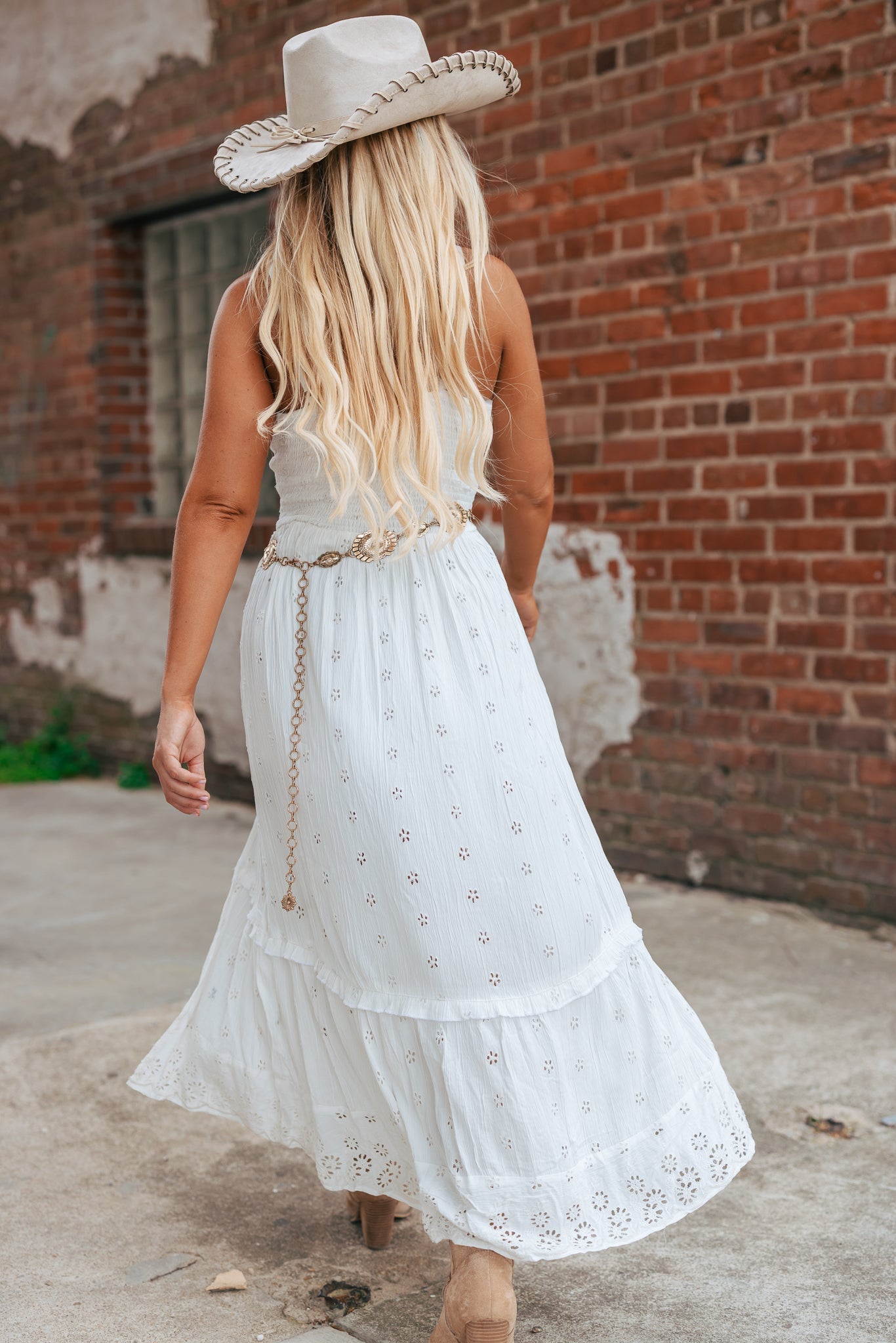 Say You're Mine Eyelet Midi Dress (Ivory)
