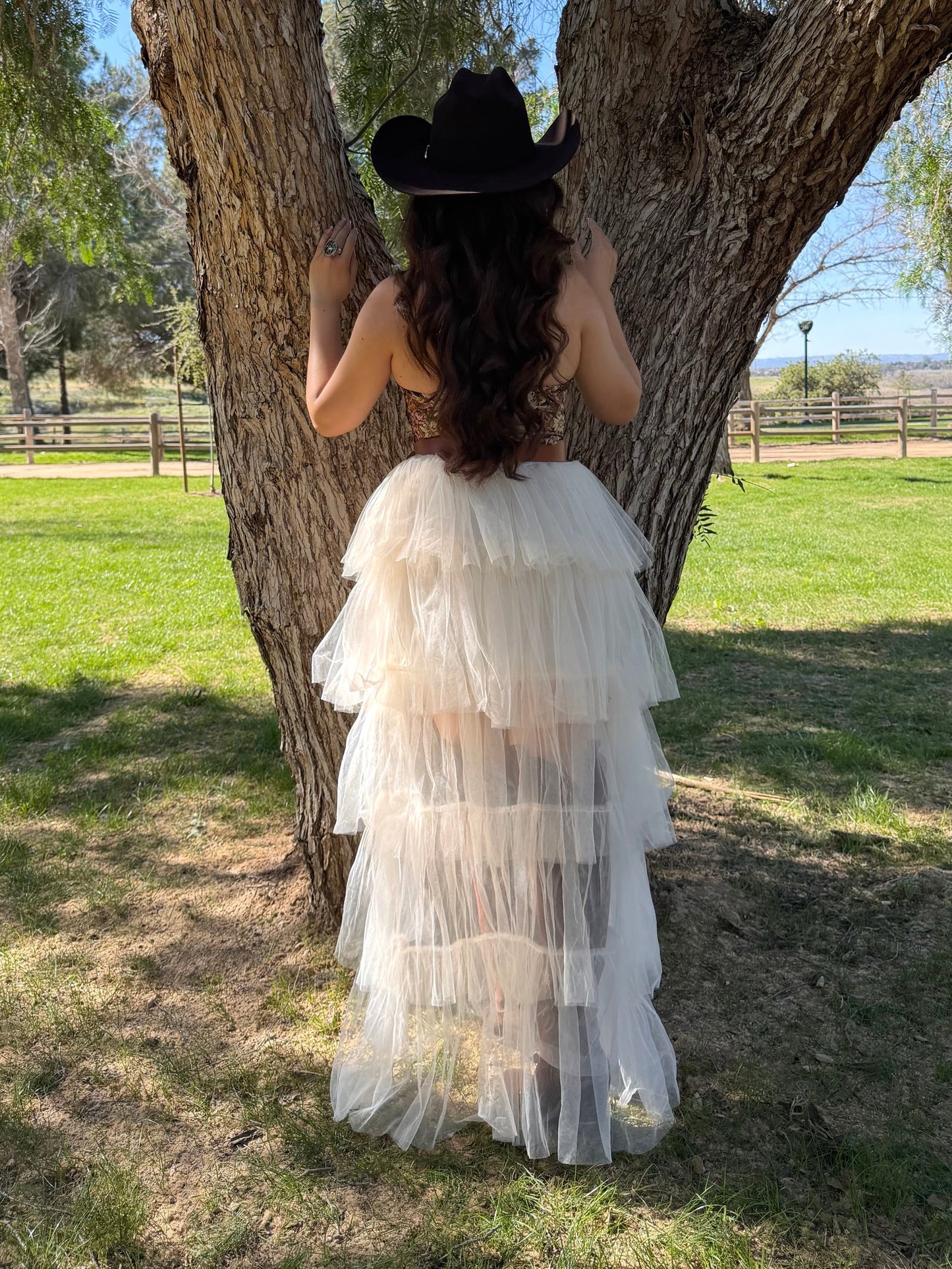 Dandelion Tulle High Low Maxi Skirt