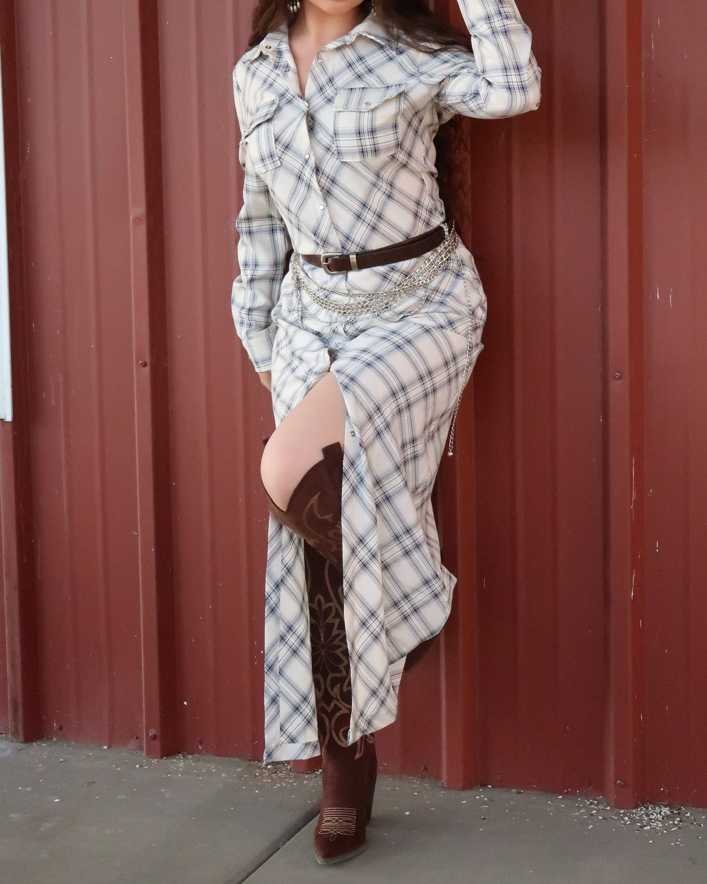 Wiston Plaid Maxi Dress
