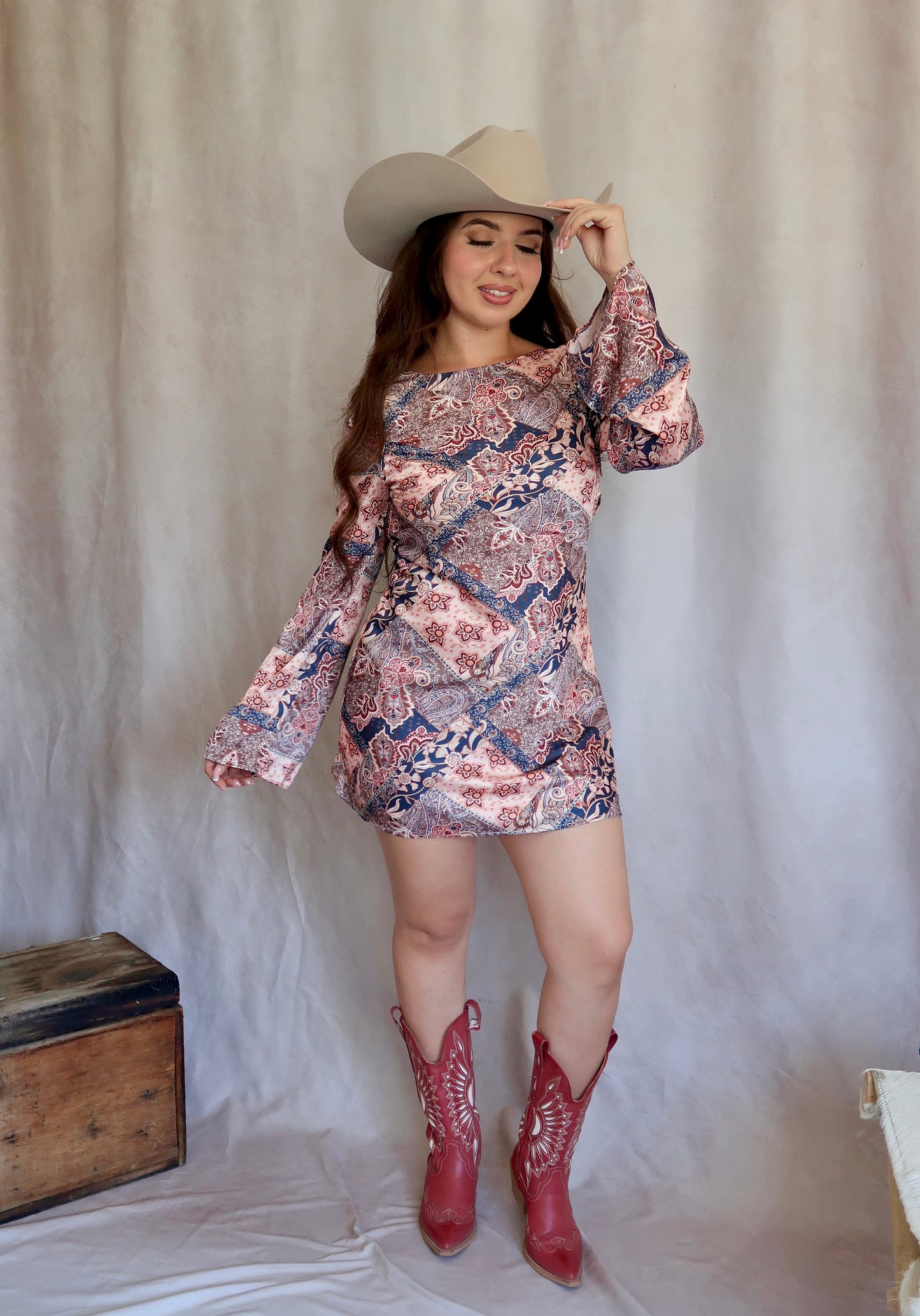 Amber Paisley Mini Dress