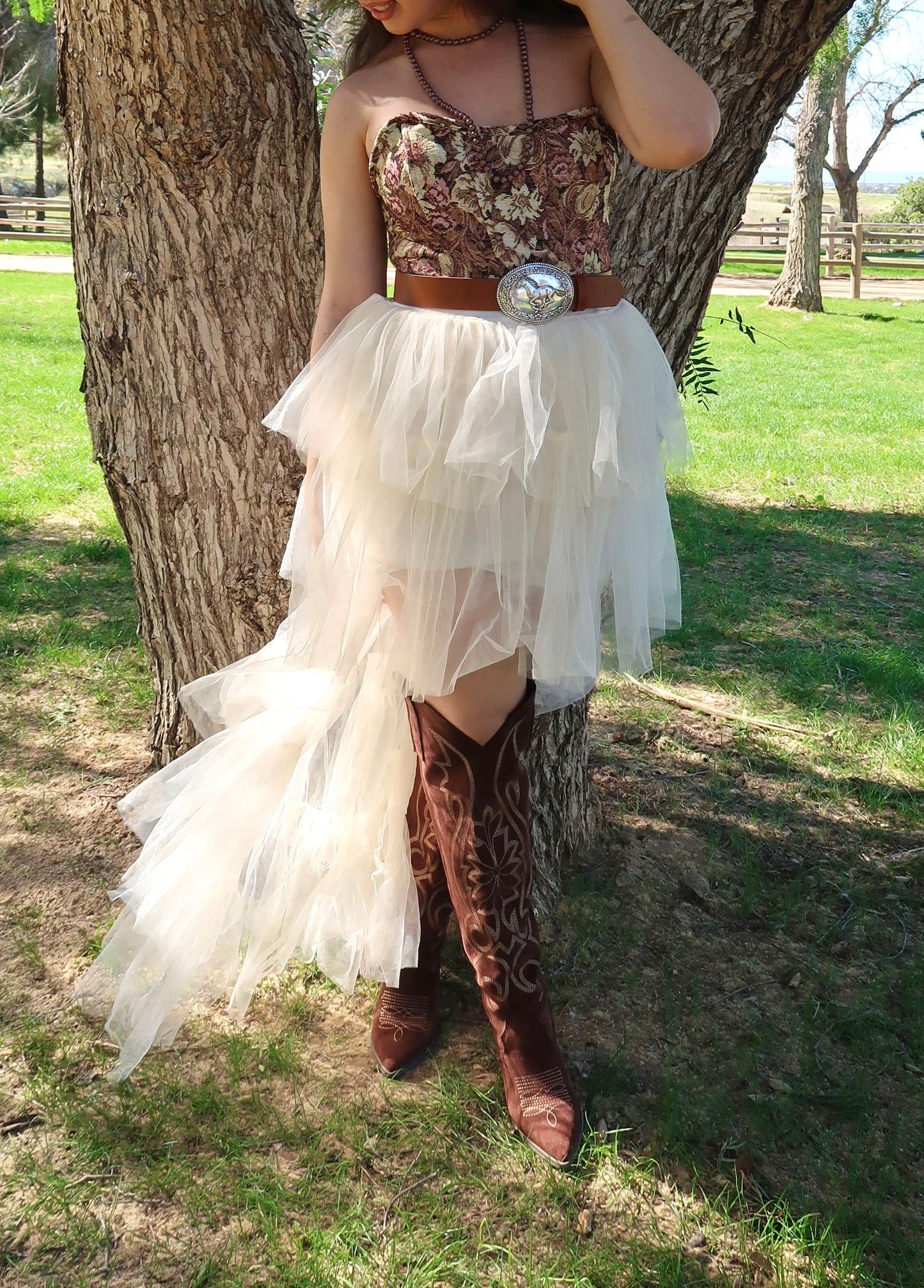 Dandelion Tulle High Low Maxi Skirt
