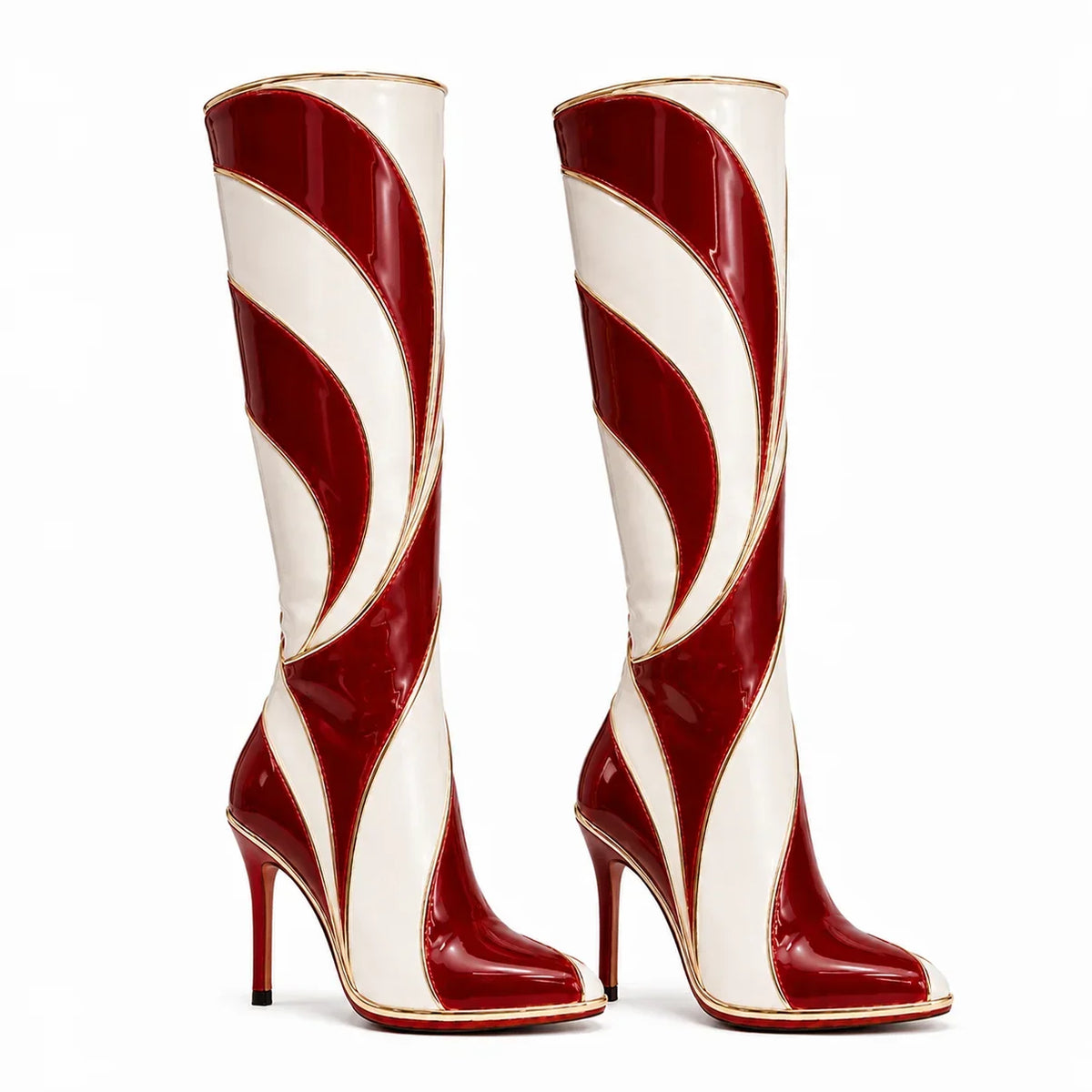 Mistle Glossy Holiday Boots | Stiletto or Block Heel