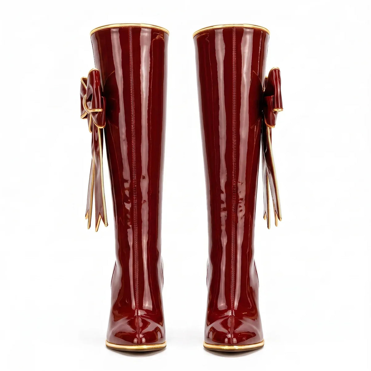 Mistle Glossy Holiday Boots | Stiletto or Block Heel