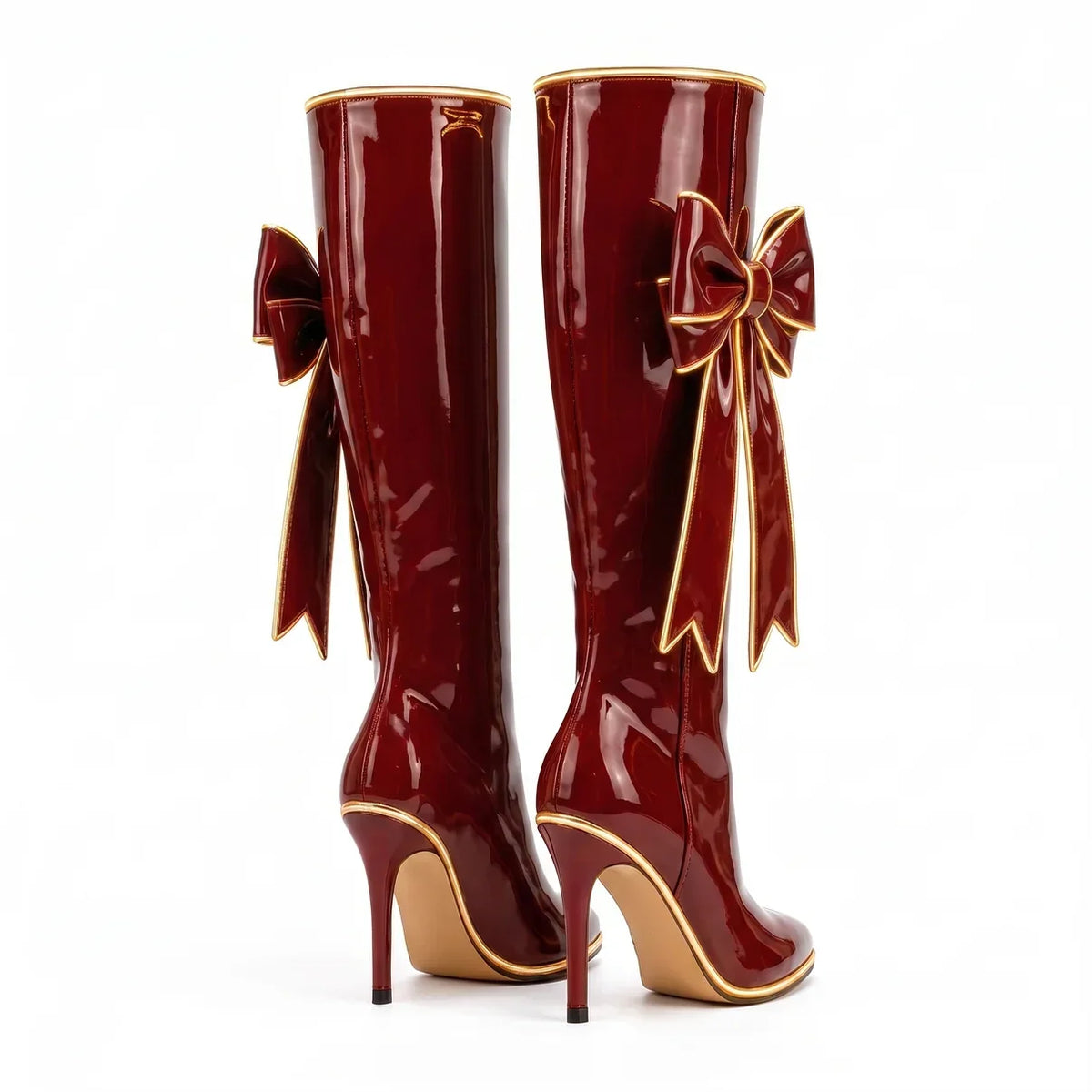 Mistle Glossy Holiday Boots | Stiletto or Block Heel