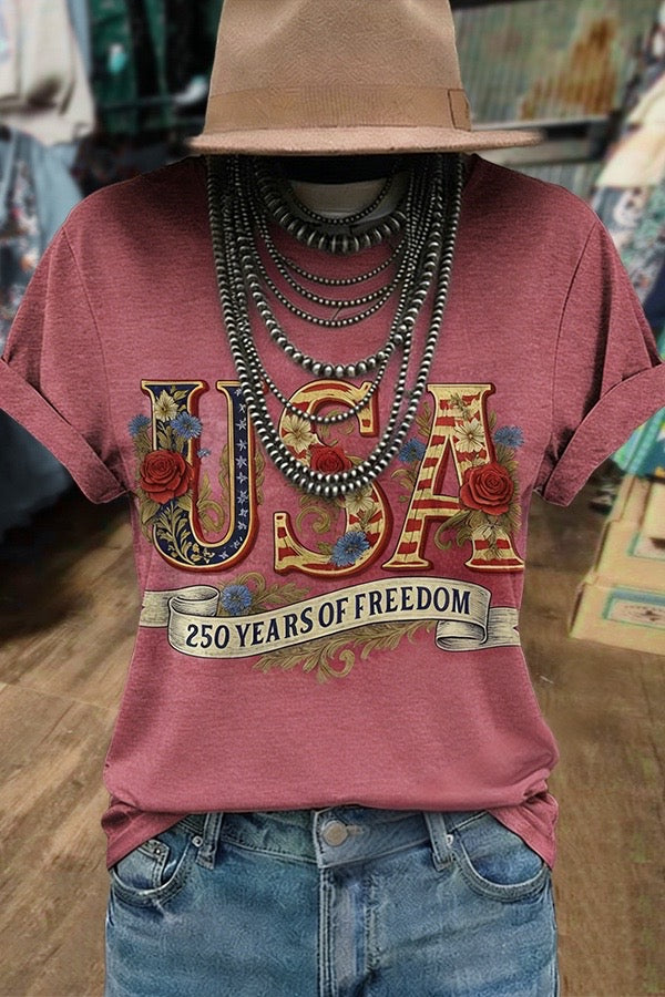 USA Print Short Sleeve T-Shirt