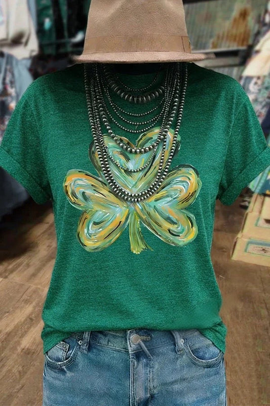 St.Patrick's Day Print Round Neck T-Shirt