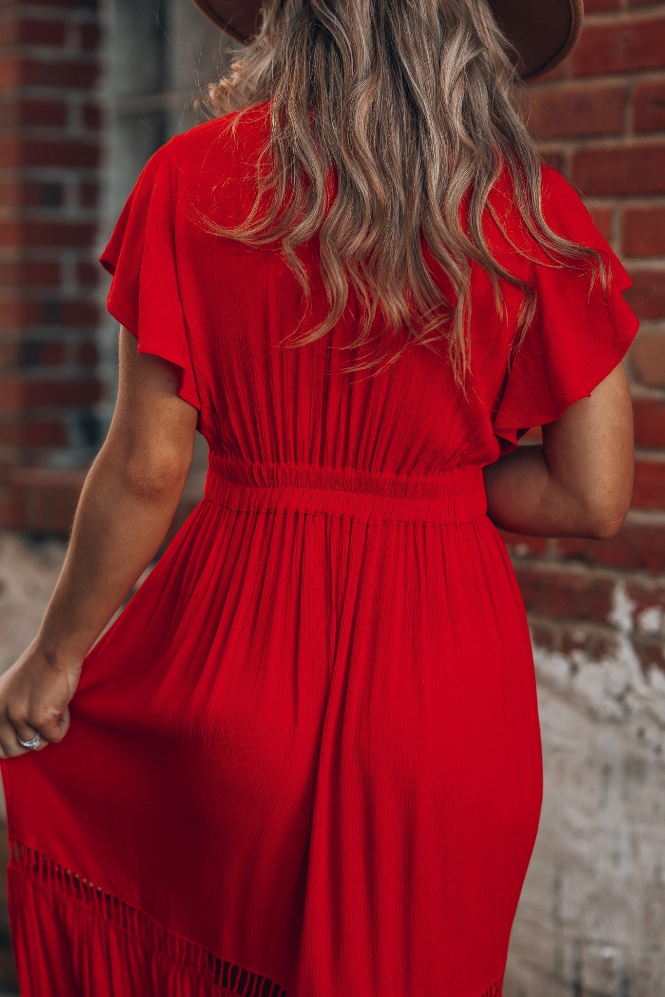 Skylar Embroidered Maxi Dress (Red)