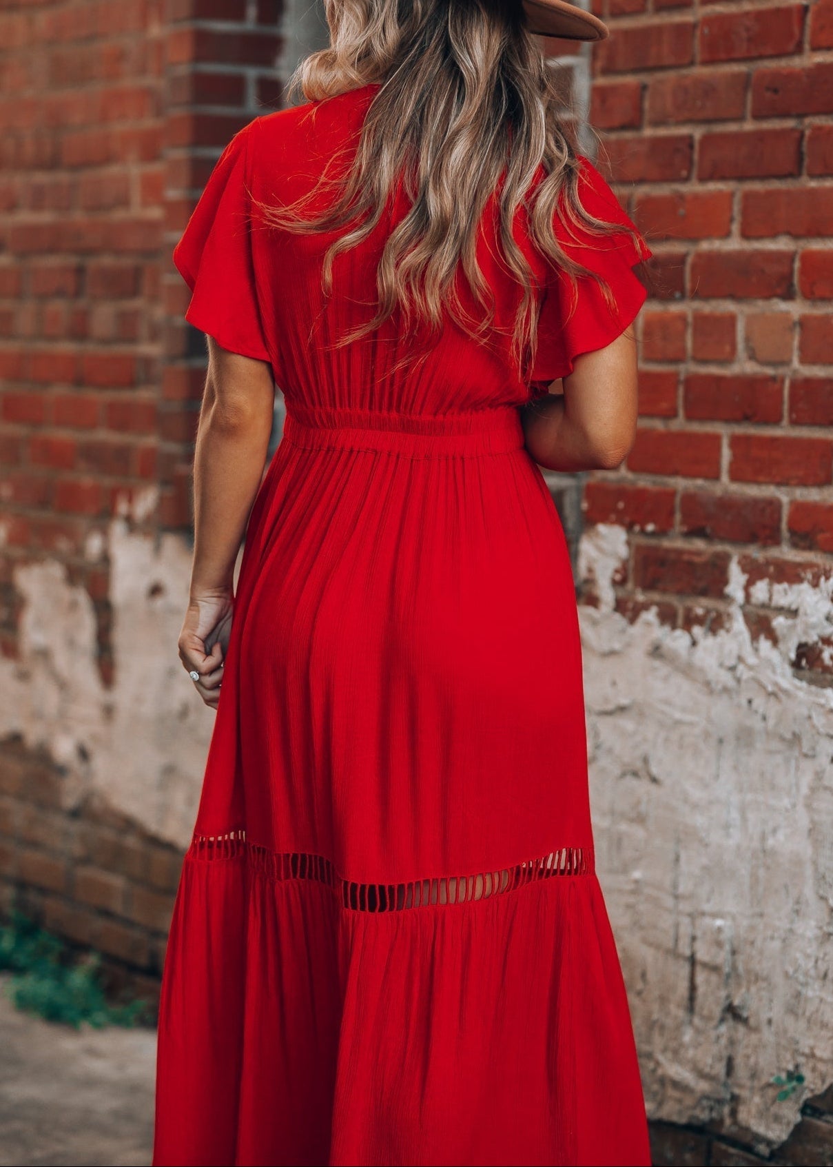 Skylar Embroidered Maxi Dress (Red)
