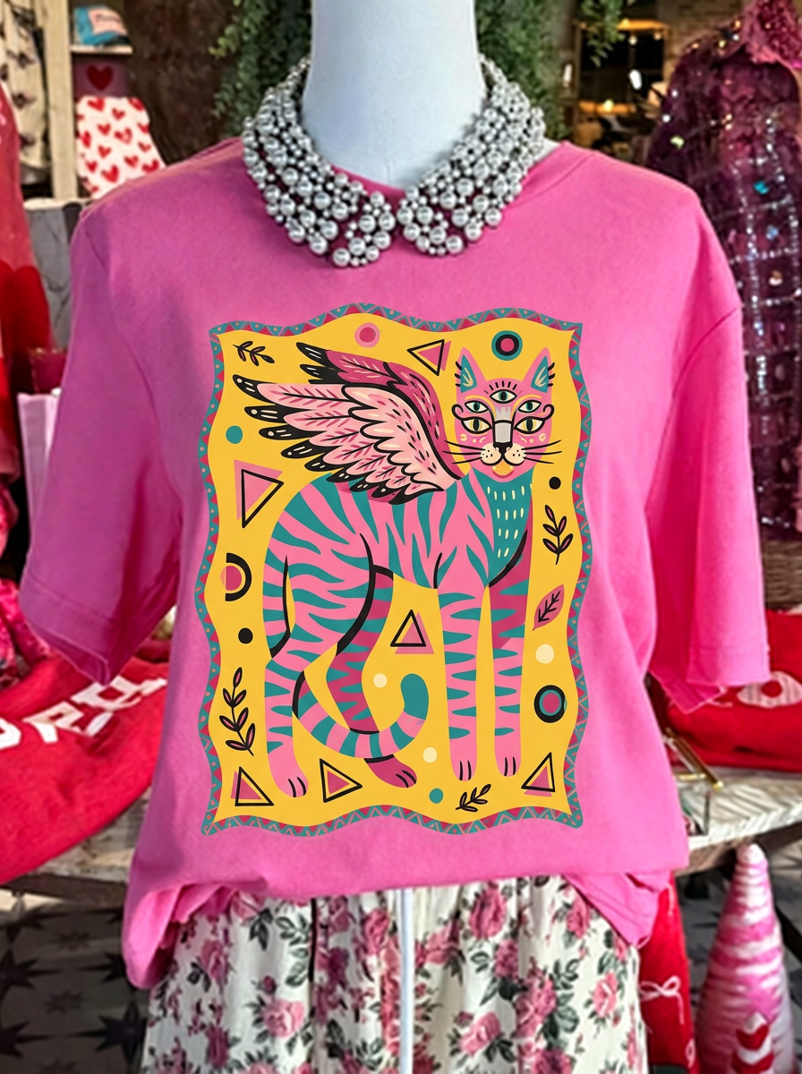 Winged Cat Graphic Tee