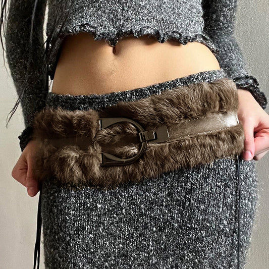 Boho Faux Fur & Leather Belt Collection