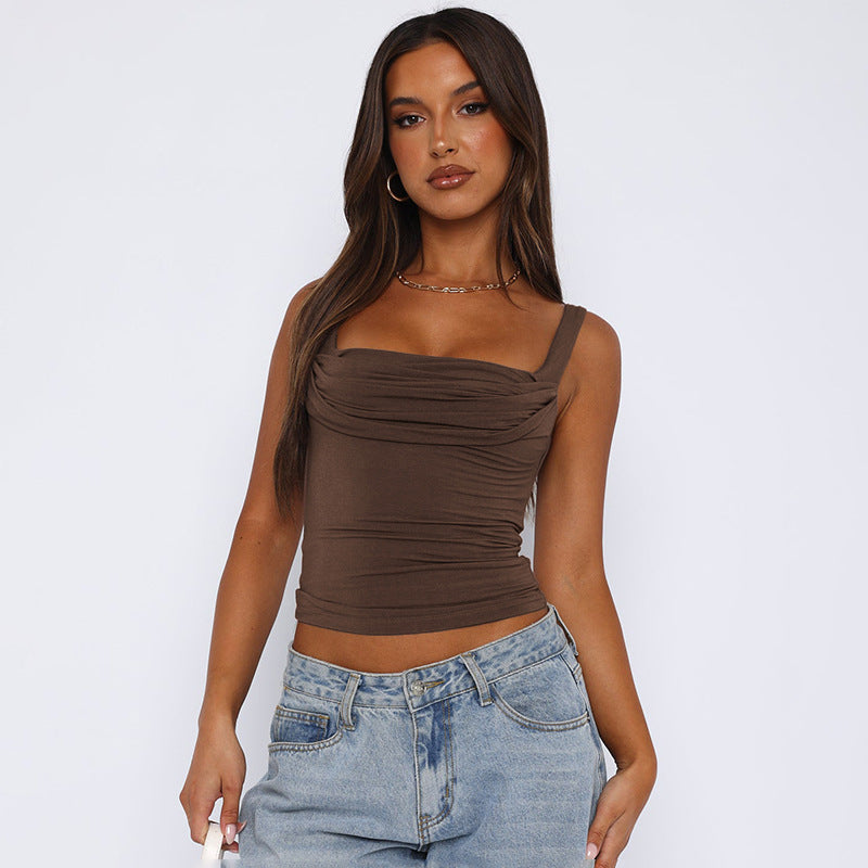 Bohemian Solid Color Hooded Zip Coat Camisole Shorts Three Piece Set