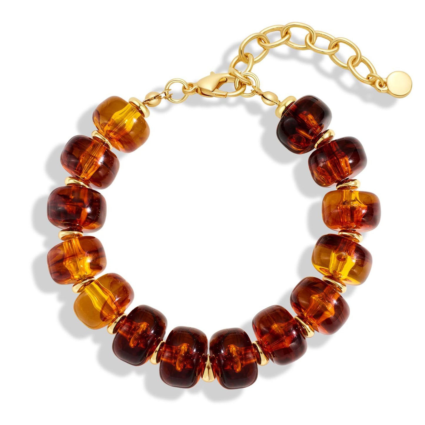 Vintage Resin Barrel Beaded Bracelet | Luxury Niche Design Versatile Jewelry