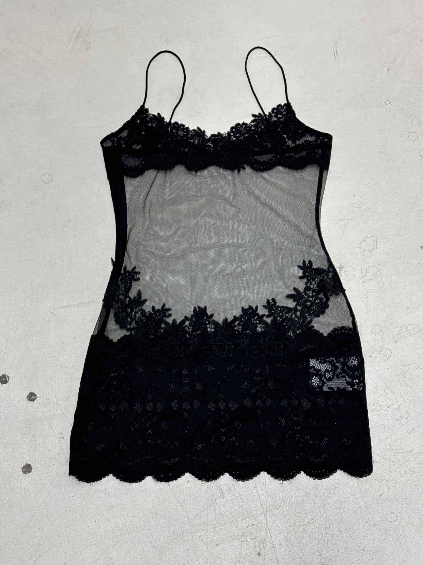 Lace Mesh Sheer Camisole Dress/Skirt & Halter Top Collection