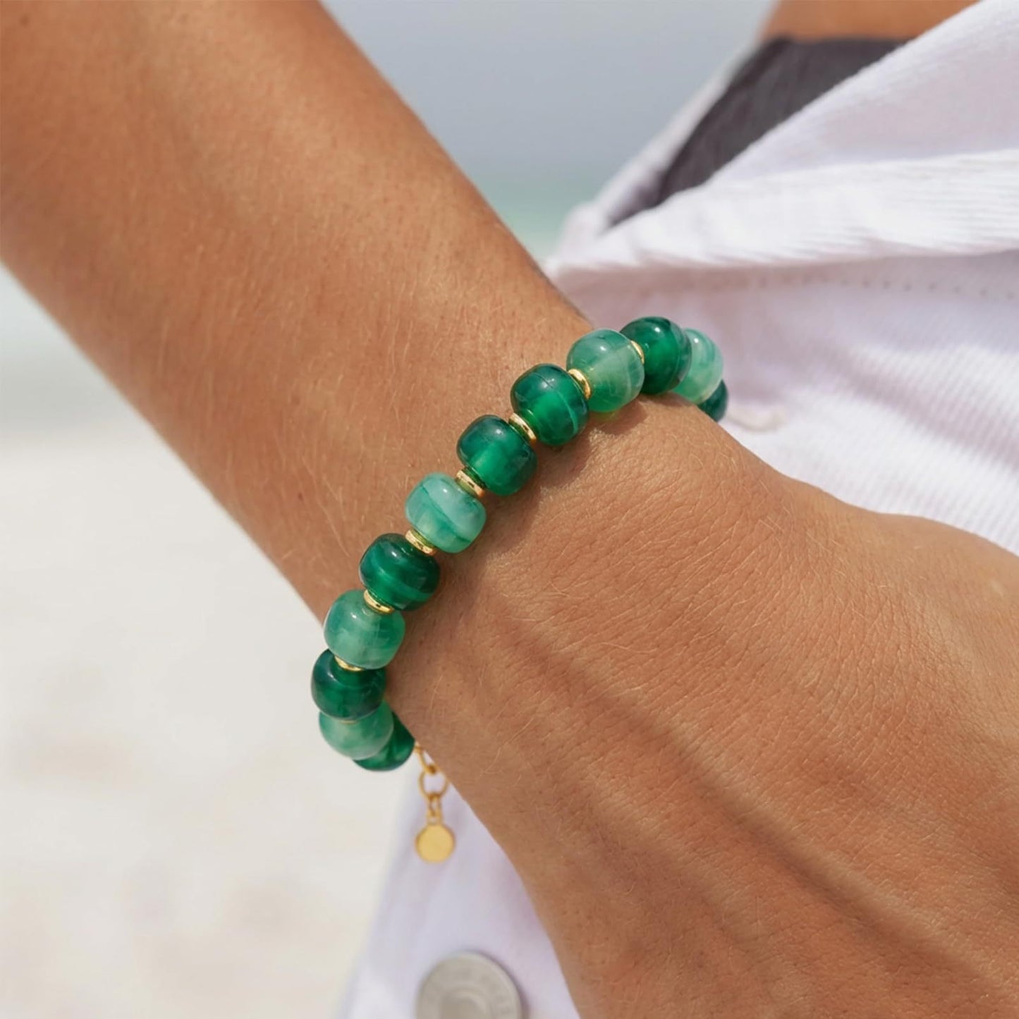 Vintage Resin Barrel Beaded Bracelet | Luxury Niche Design Versatile Jewelry