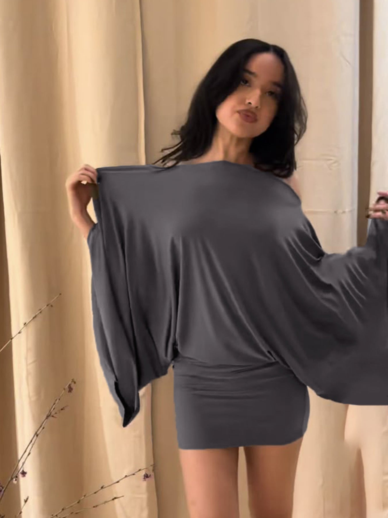 Bohemian Off-Shoulder Flowy Wide Sleeve Two-Piece Top