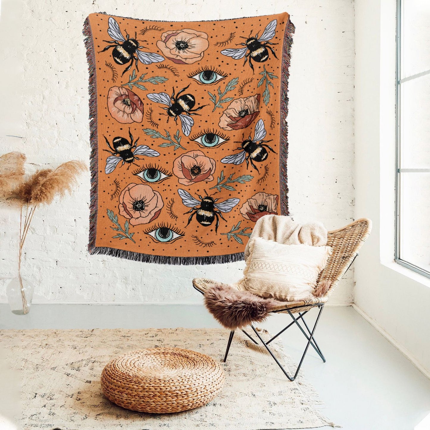 Multi-Style Boho Jacquard Fringe Knitted Throw Blanket | Ethnic Style Picnic Nap Blanket