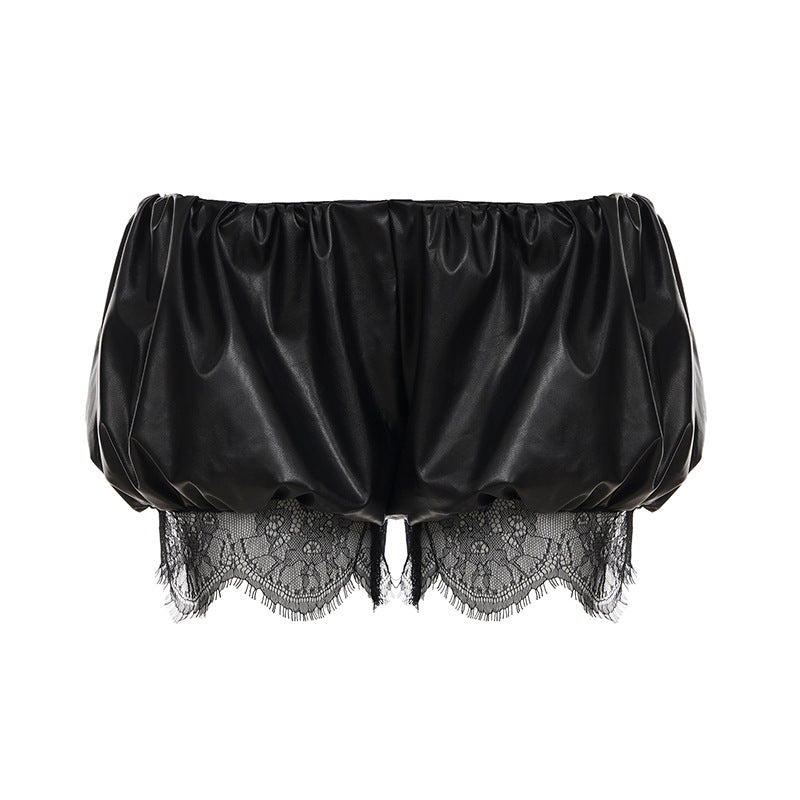 Boho Low-Rise Distressed Faux Leather Mini Shorts Collection
