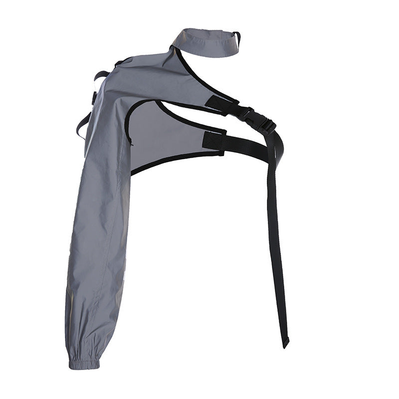 Boho Irregular One-Sleeve Hooded Leather Techwear Arm Warmer Collection