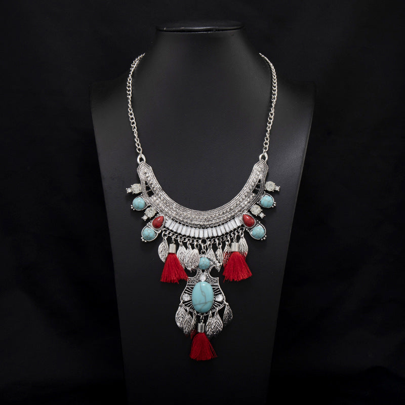 Boho Vintage Ethnic Multi-Layer Tassel Necklace | Niche Design Exotic Style Jewelry