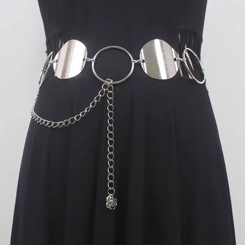 Geometric Round Metal Waist Chain | Niche Design Versatile Decorative Waist Accessory