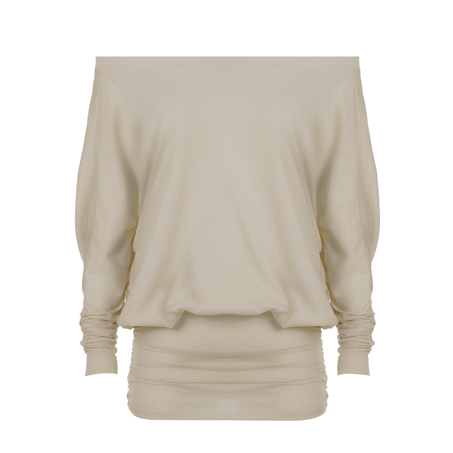 Boho Off-Shoulder Ruched Waist Long Sleeve Top Collection