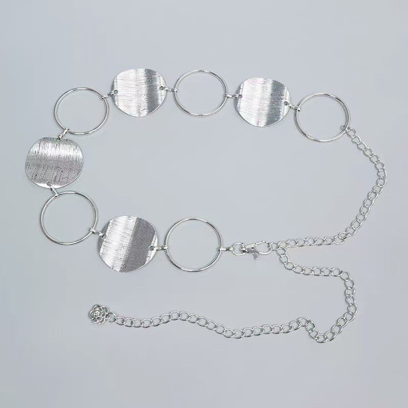 Geometric Round Metal Waist Chain | Niche Design Versatile Decorative Waist Accessory
