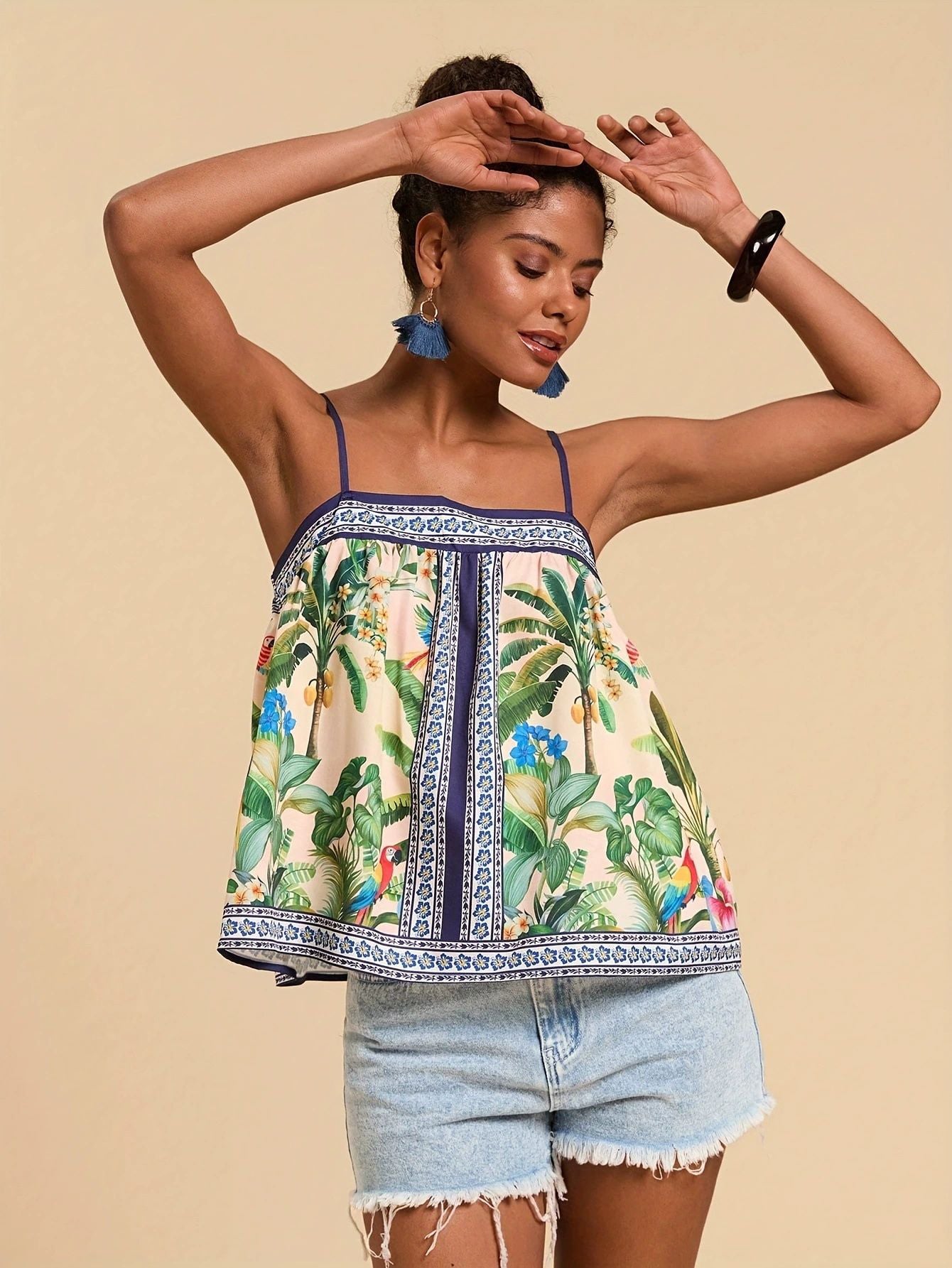 Tropical Print Cami Top