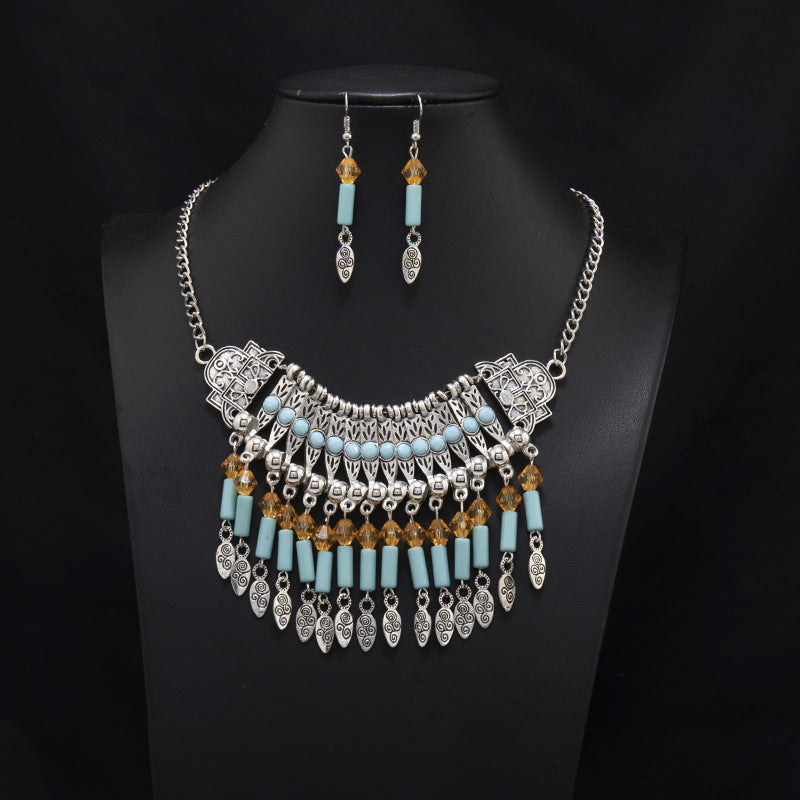Boho Vintage Ethnic Multi-Layer Tassel Necklace | Niche Design Exotic Style Jewelry