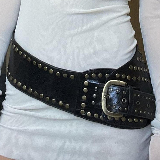 Bohemian Vintage Studded & Engraved Wide Corset Belt