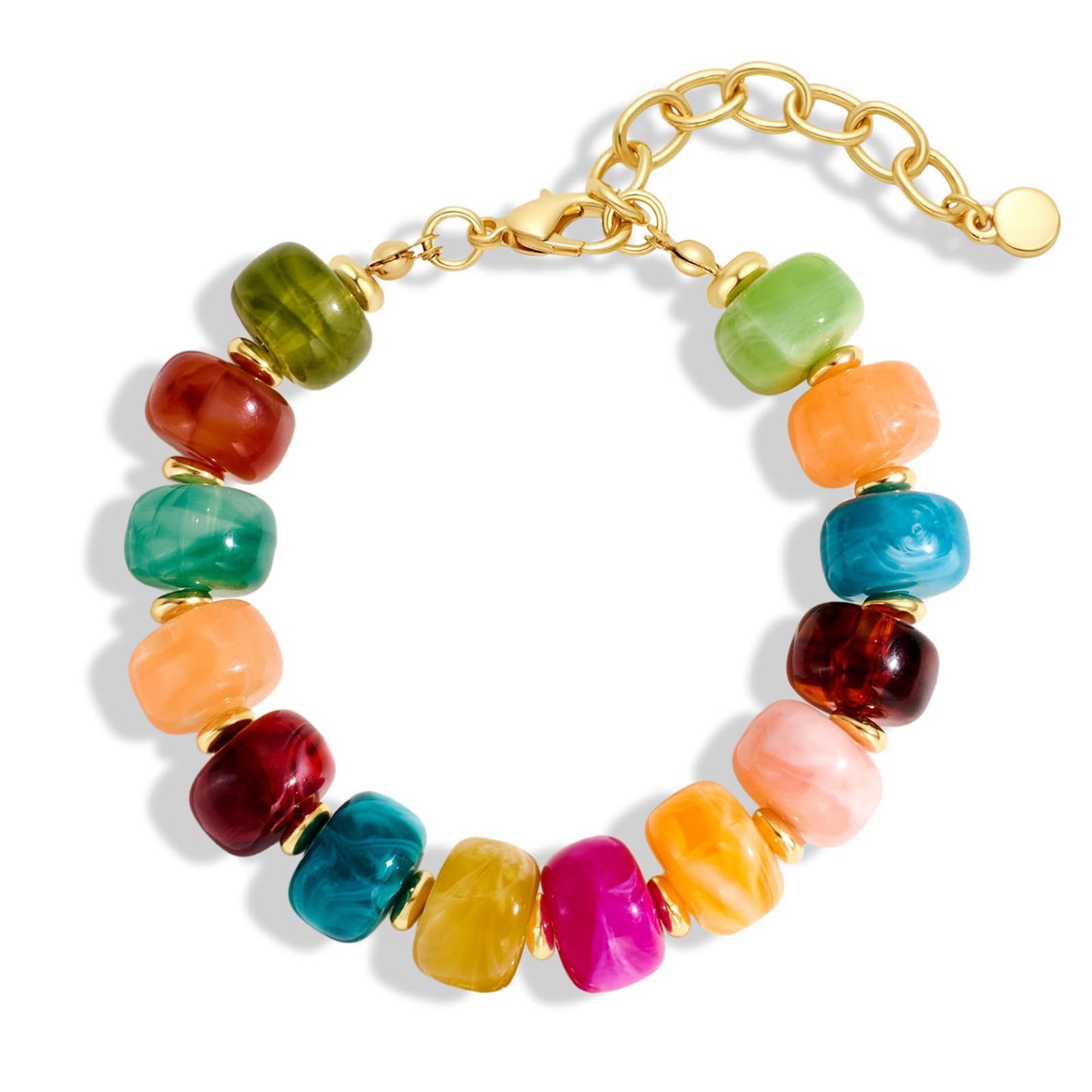 Vintage Resin Barrel Beaded Bracelet | Luxury Niche Design Versatile Jewelry
