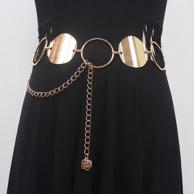 Geometric Round Metal Waist Chain | Niche Design Versatile Decorative Waist Accessory