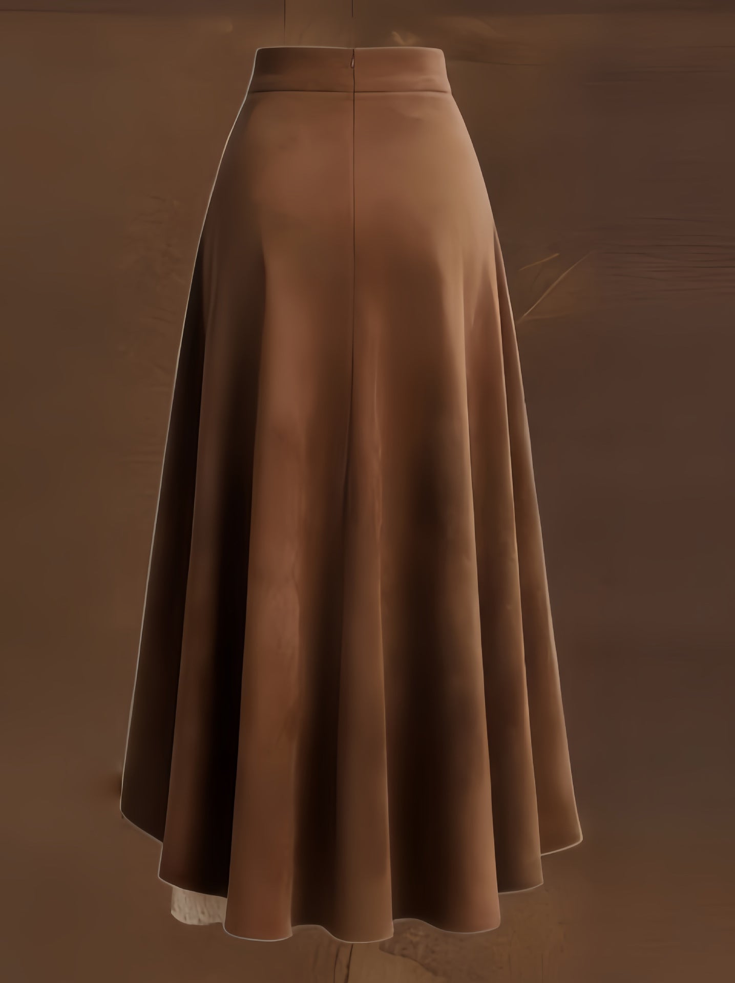 Vintage Western Style Suede Lace Ruffle High Waist Flare Maxi Skirt | Boho Slimming A-Line Skirt