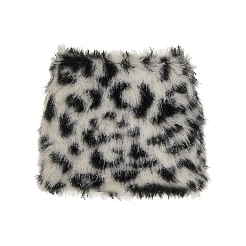 Boho Faux Fur Fluffy Mini Skirt