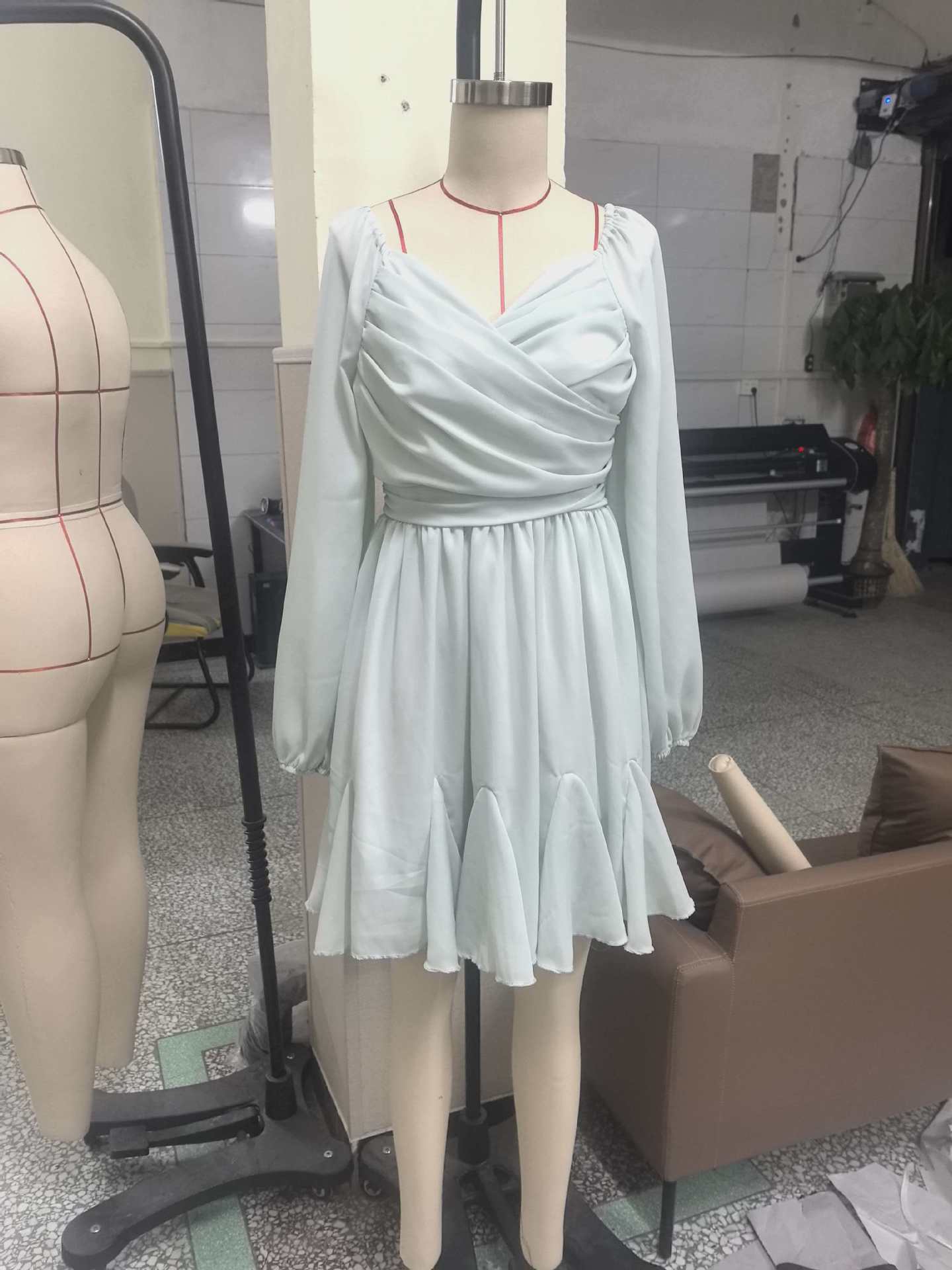 Vintage Western Style Off-the-Shoulder Cross Waist Ruffle Mini Dress | Y2K Slimming A-Line Dress