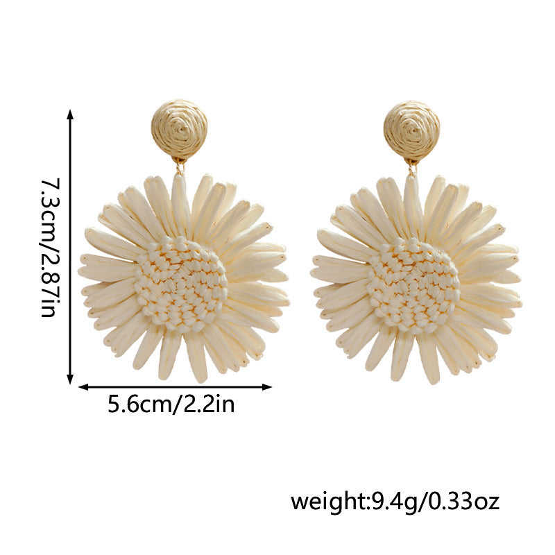 Boho Natural Material Woven Earrings Collection | Ethnic Style Niche Design Vacation Jewelry