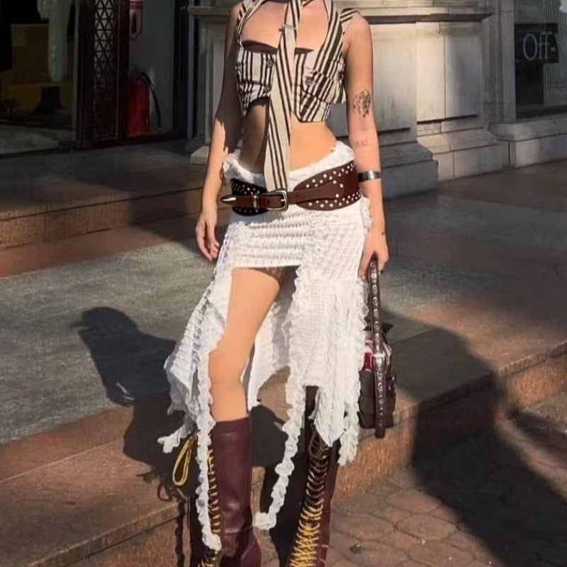 Western Cowboy Style Rivet Wide Belt | Vintage Embossed Zebra Pattern Personalized Leather Belt