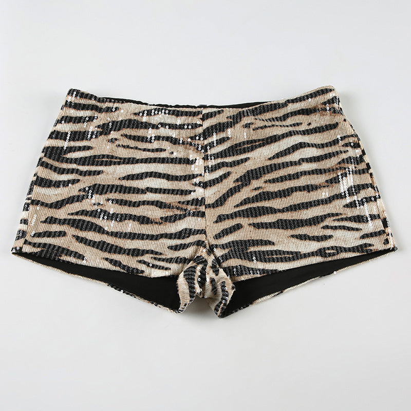 Sequin Animal Print Party Shorts & Mini Skirt Collection