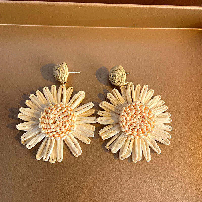 Boho Natural Material Woven Earrings Collection | Ethnic Style Niche Design Vacation Jewelry