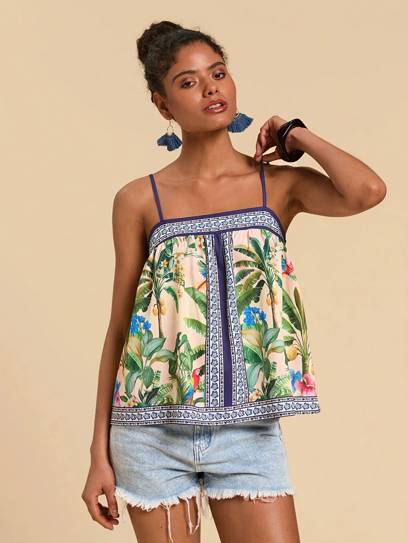 Tropical Print Cami Top
