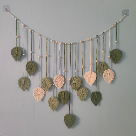 Boho Hand-Woven Leaf Tassel Macrame Wall Hanging | Nordic Ins Style Home Decor Wall Art