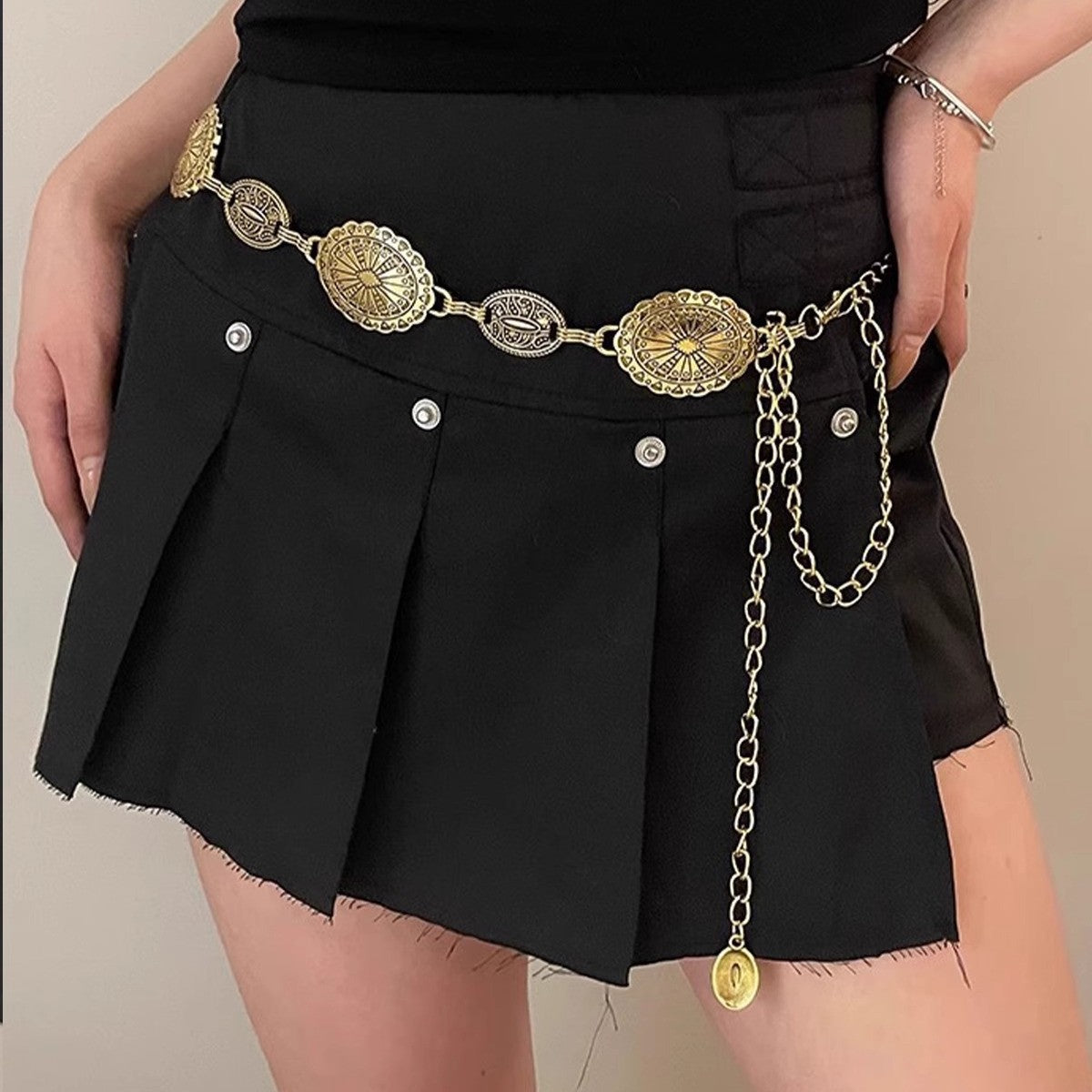 Boho Vintage Gold Coin Chain Belt | Ethnic Style Adjustable Waist Chain