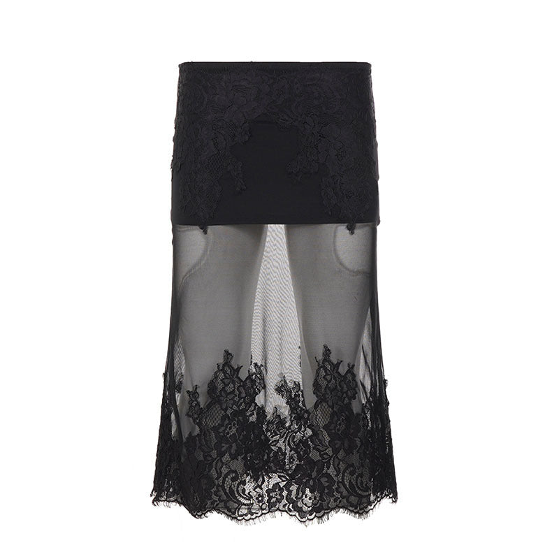 Lace Mesh Sheer Camisole Dress/Skirt & Halter Top Collection