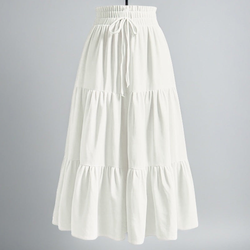 Boho Drawstring Tiered Maxi Skirt