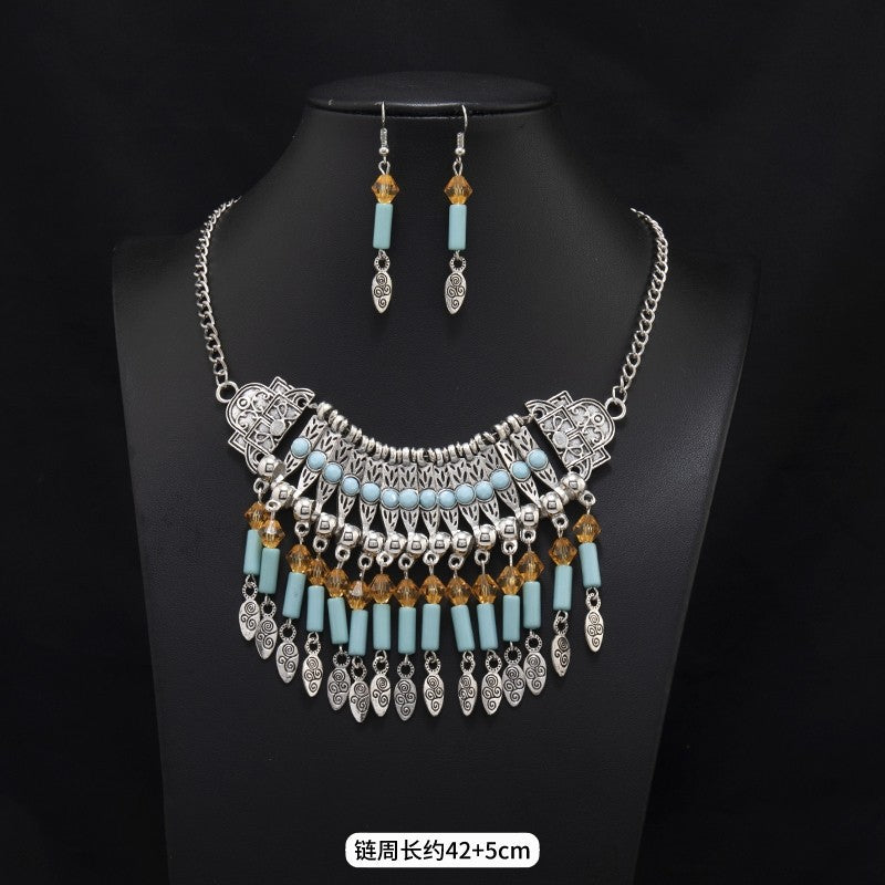 Boho Vintage Ethnic Multi-Layer Tassel Necklace | Niche Design Exotic Style Jewelry
