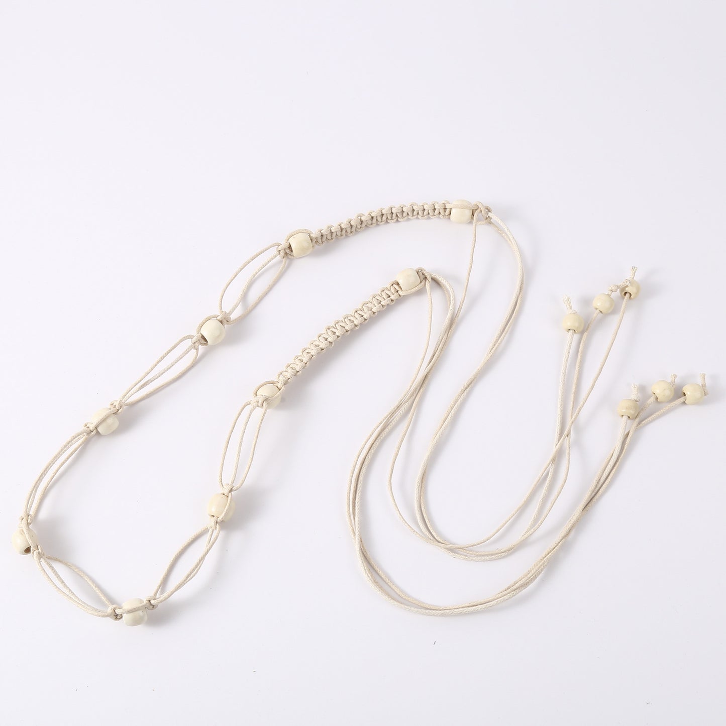 Boho Wooden Bead Woven Tassel Waist Rope | Retro Ethnic Style Unique Design Belt