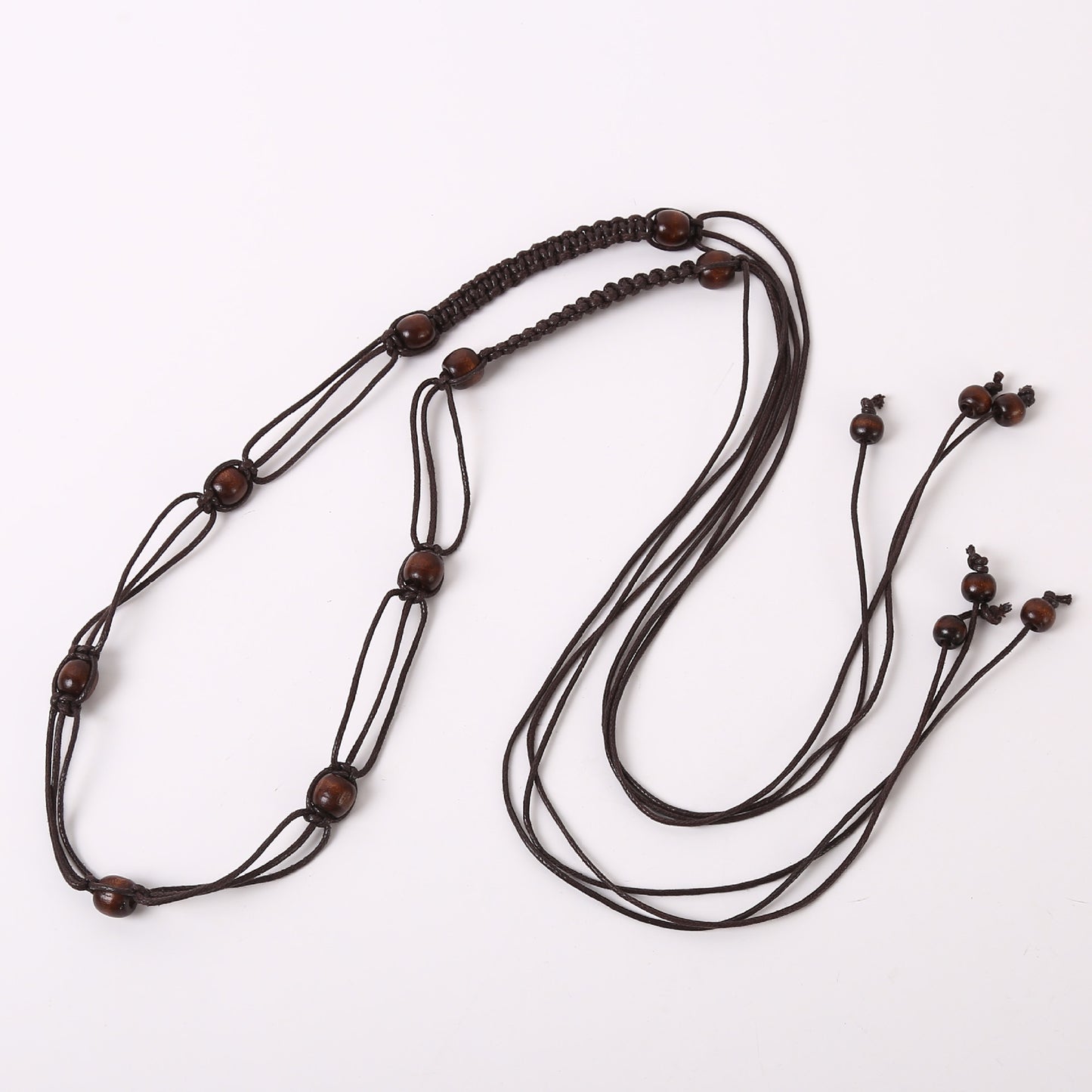 Boho Wooden Bead Woven Tassel Waist Rope | Retro Ethnic Style Unique Design Belt