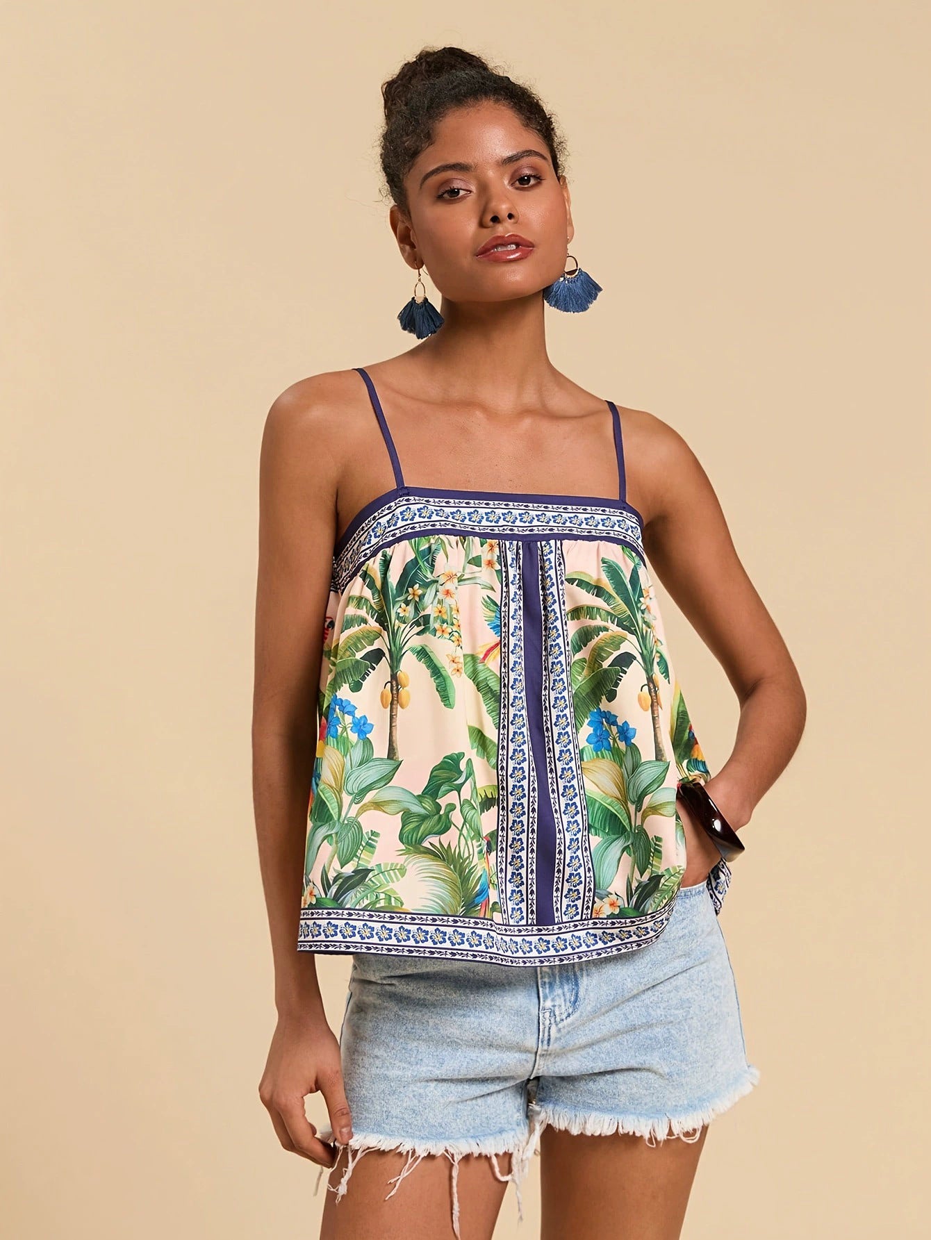 Tropical Print Cami Top